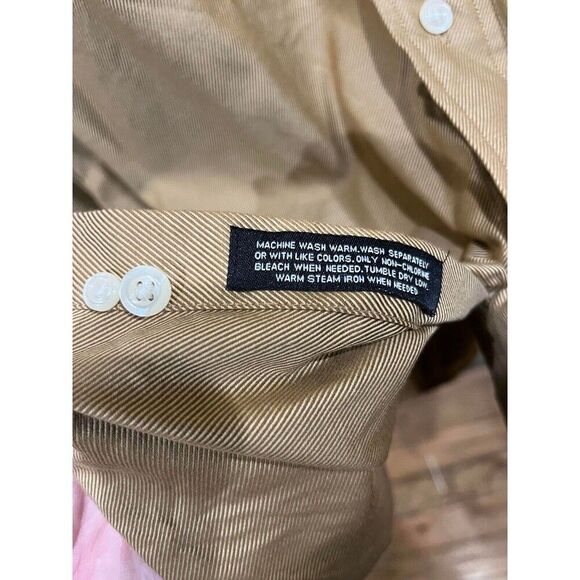 Kenneth Roberts Platinum Button Up Dress Shirt Mens 16 1/2 32/33 Tan - Picture 5 of 8